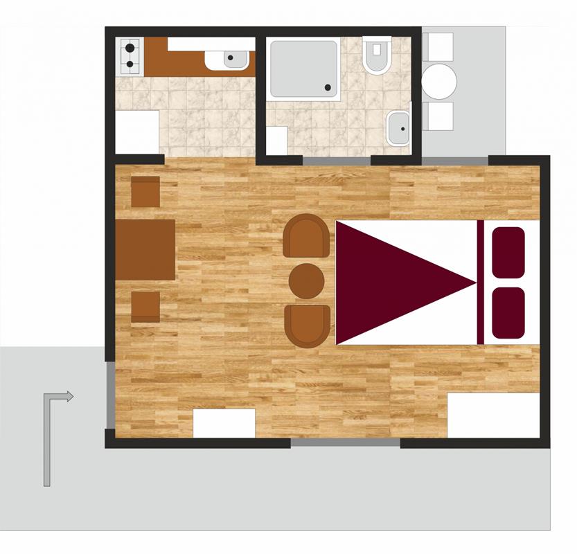 Studio apartma A1 za do 2 osebi - NOVO PRENOVLJEN
